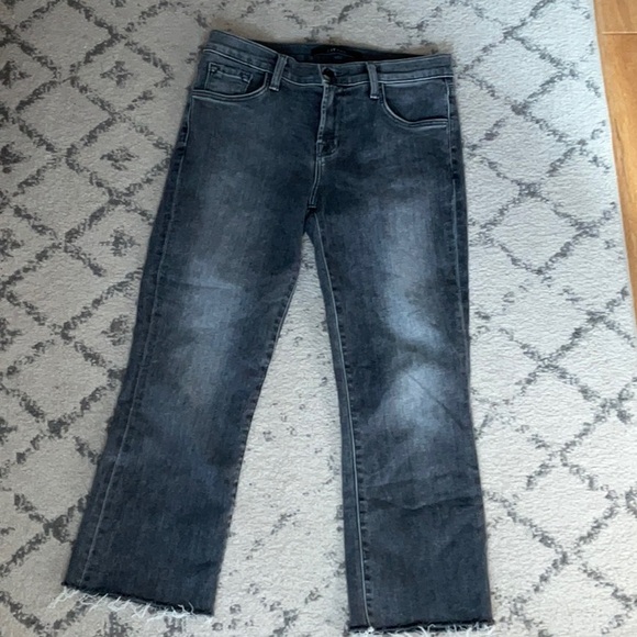 J Brand Selena, Grey, Mid Rise Crop Kick Flare Jeans, 26 - Picture 11 of 11